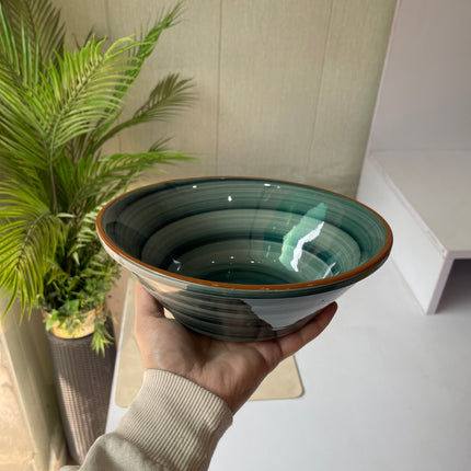 Leftover 9 inch V Shaped Bowl ( Peacock Green Colorline )