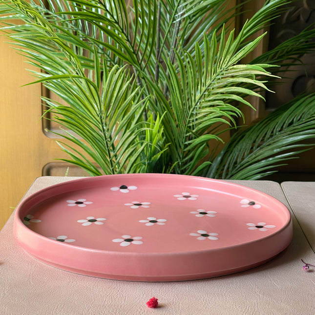 10 inch Classic Plate ( Pink Matte Floral )