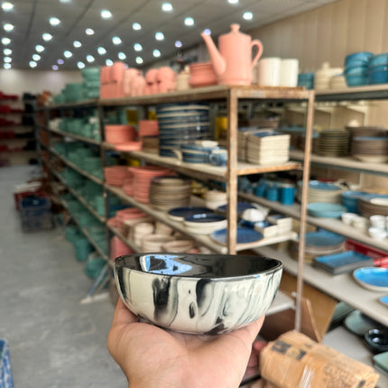 Leftover 6 inch Curved Bowl ( Black Marble )