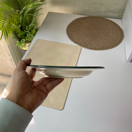 Leftover 9 inch Deep plate ( Peacock Green Colorline without line on rim )