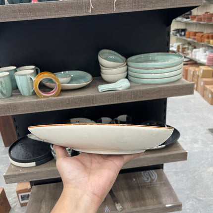 Leftover 11"x9" Triangular Platter ( Dark Green Colorline )