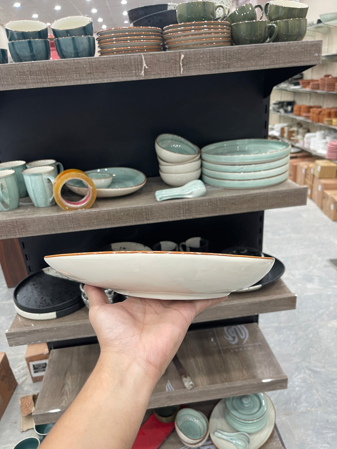 Leftover 11"x9" Triangular Platter ( Dark Green Colorline )