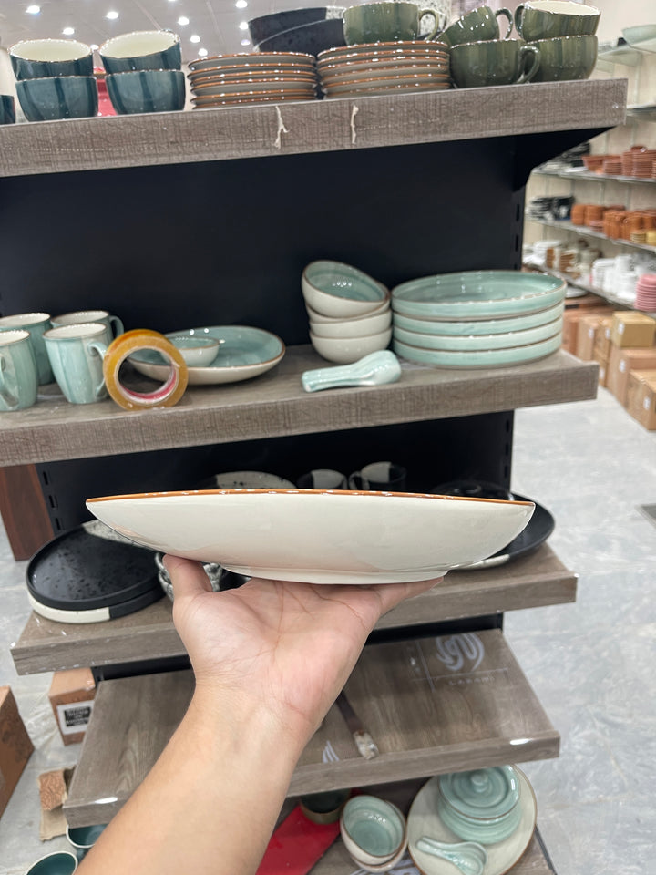 Leftover 11"x9" Triangular Platter ( Dark Green Colorline )