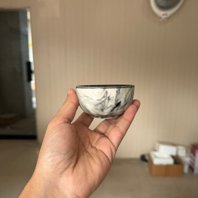 Leftover Round Sauce Ramekin Large 4cm Height x 8cm Width ( Black Marble ) ( Set of 3 )