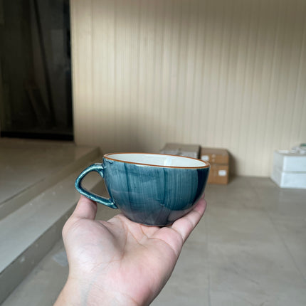 Leftover D Handle Coffee Cup Small ( Peacock Green Colorline ) ( 220 ml )