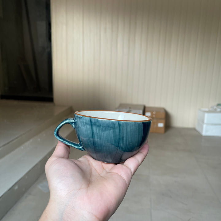 Leftover D Handle Coffee Cup Small ( Peacock Green Colorline ) ( 220 ml )