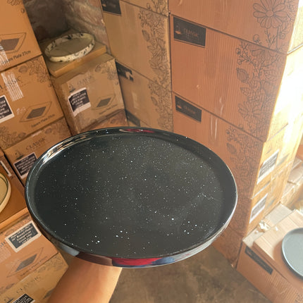 Leftover 12 inch Classic Plate ( Glossy Black with white specks )