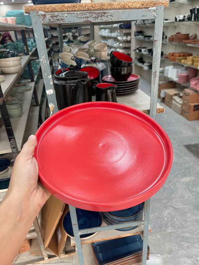 Leftover 10 inch Classic Plate ( Red Matte )