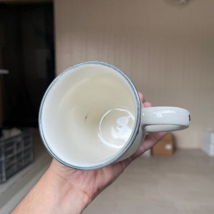 Leftover 005 Mug ( Glossy Off-White with Black Hearts ) ( 350 ml )