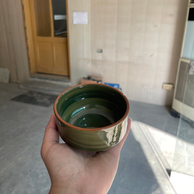 Leftover 4 inch soup Bowl ( Dark Green Colorline )