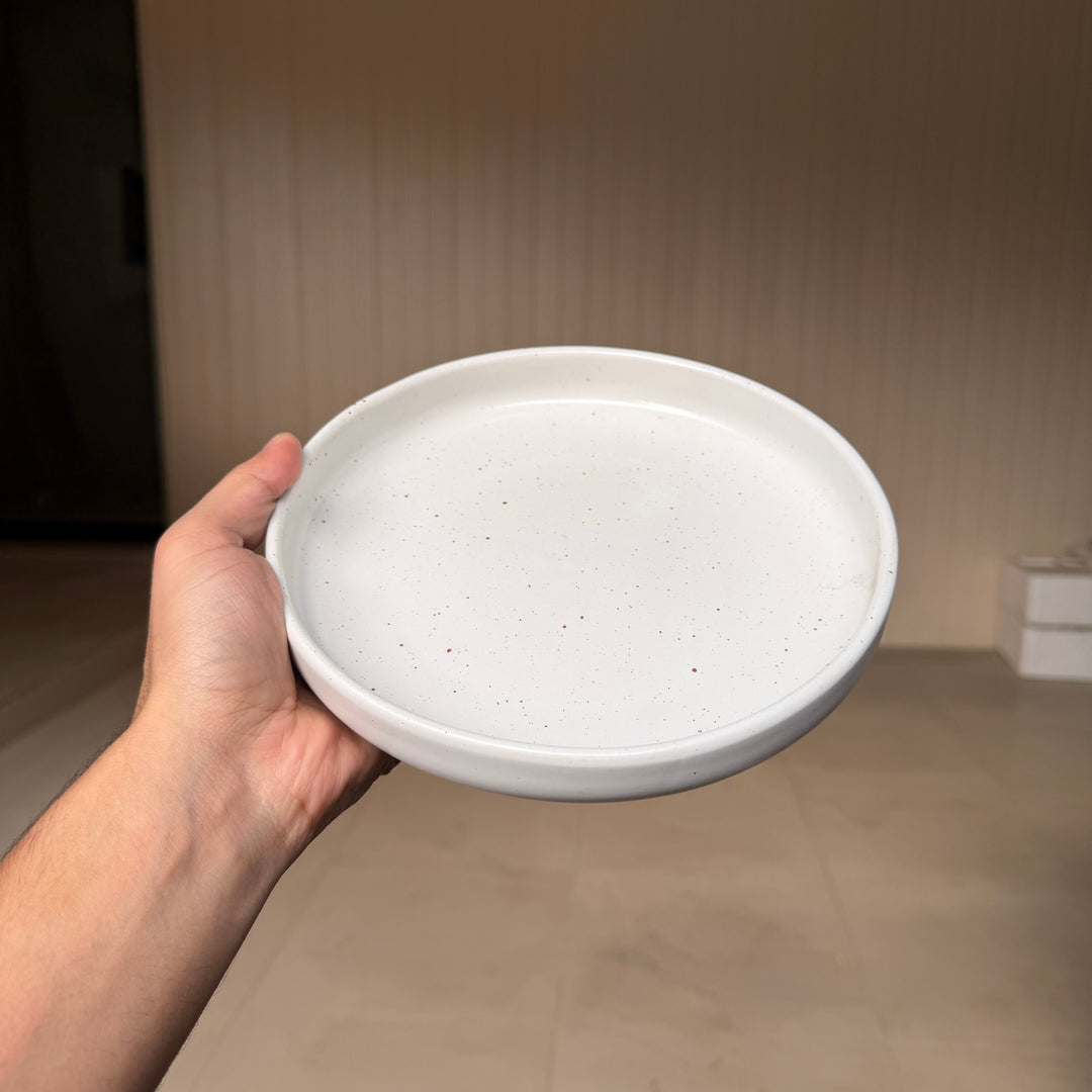 Leftover 8 inch Deep Classic Plate ( Snow Cocoa )
