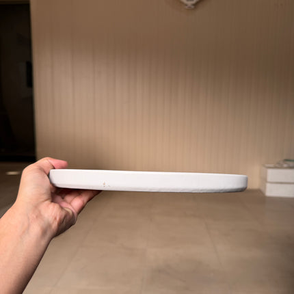 Leftover 12 inch Classic Plate ( White Matte with Blue Specks )
