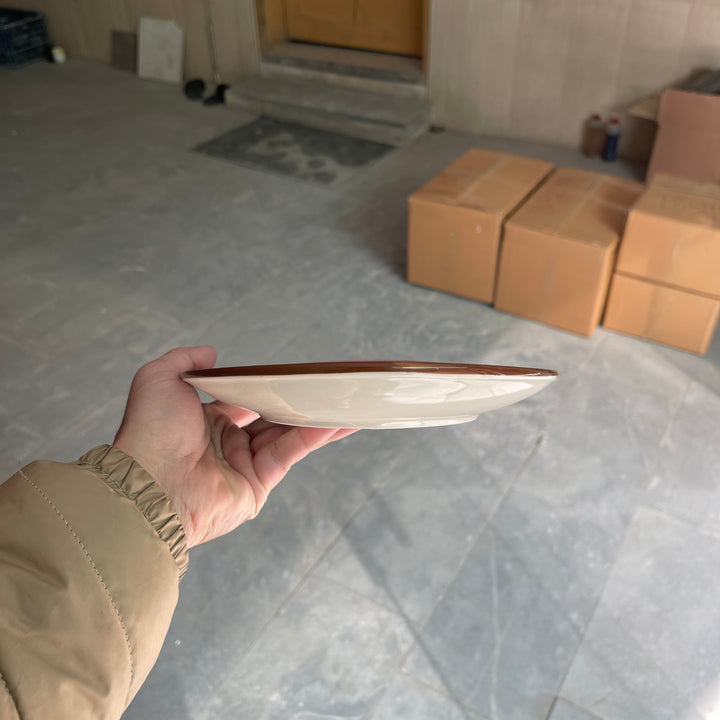 Leftover 11 inch Rimless Rice Dish ( Red Colorline )