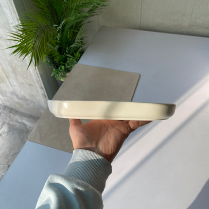 Leftover JP Platter Small ( White Matte with Black Specks )