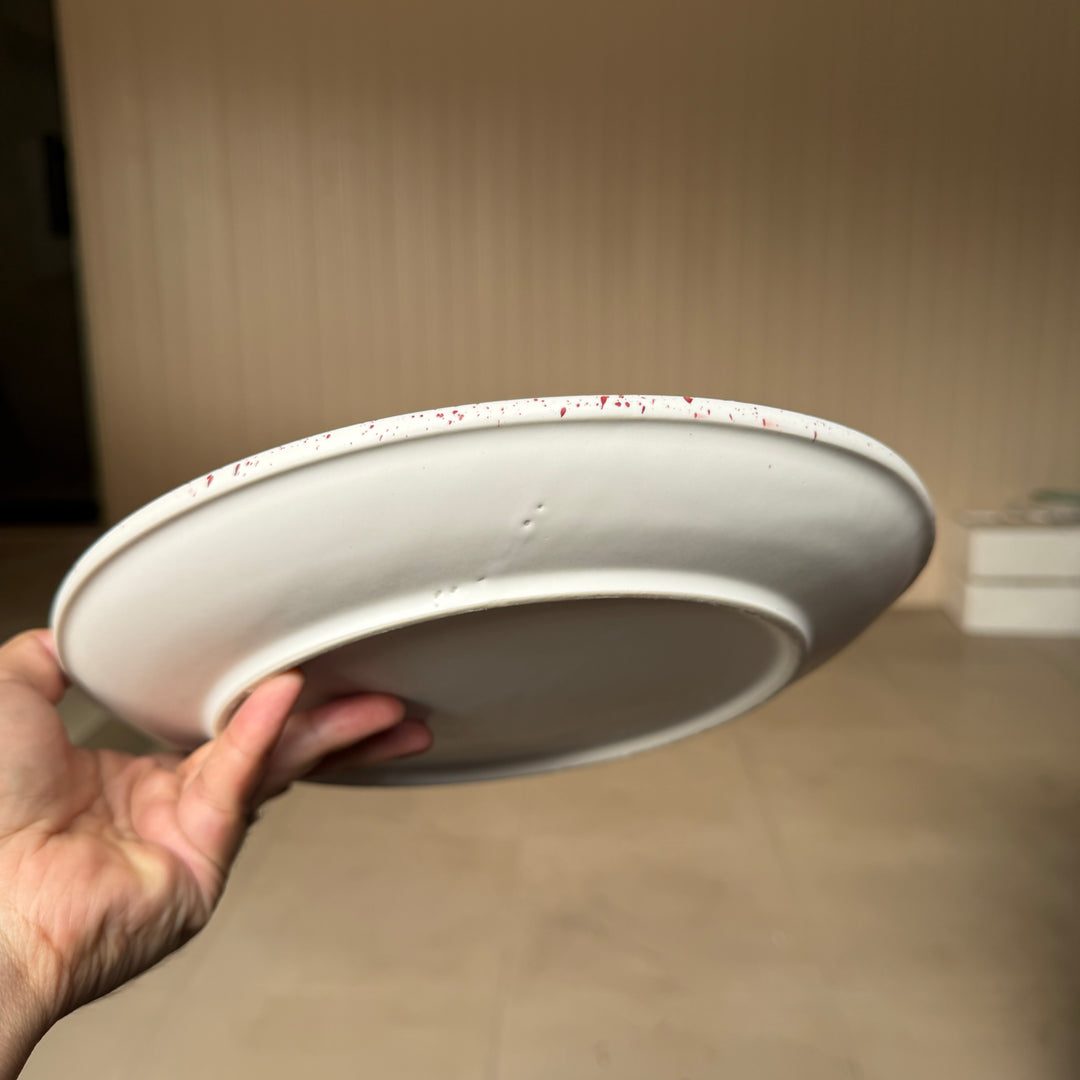 Leftover 11 inch Rimless Plate ( Snow Garnet )