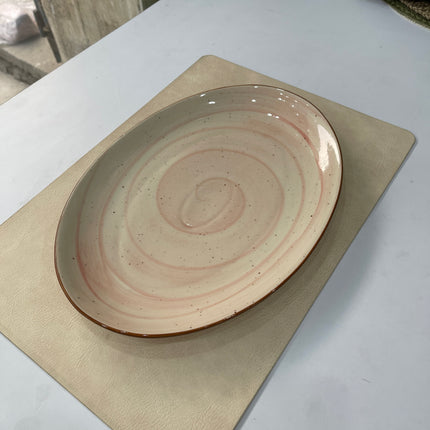 13 inch Rimless Rice Dish ( Pink Colorline )