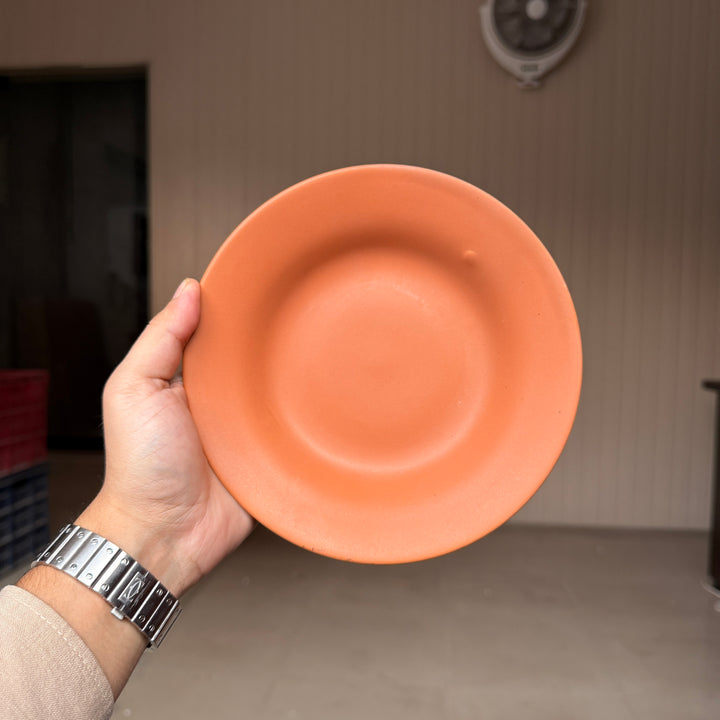 Leftover 7 inch Deep Gravy Plate ( Terracotta Matte ) ( Set of 6 )