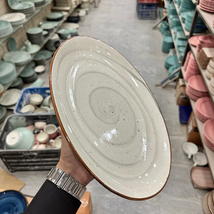 Leftover 13 inch Rimless Rice Dish ( Grey Colorline )