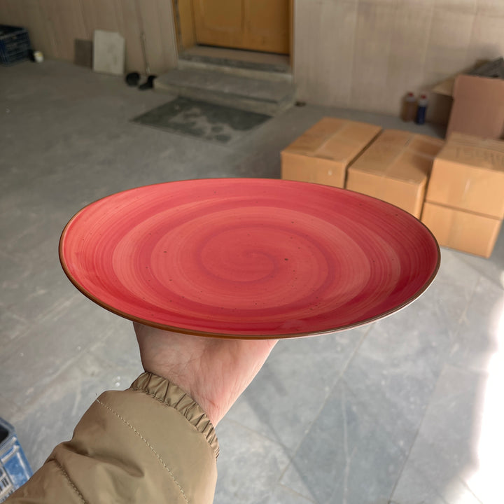 Leftover 11 inch Rimless Rice Dish ( Red Colorline )