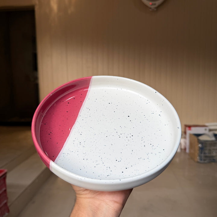 Leftover 8 inch Deep Classic Plate ( Rose Accent )
