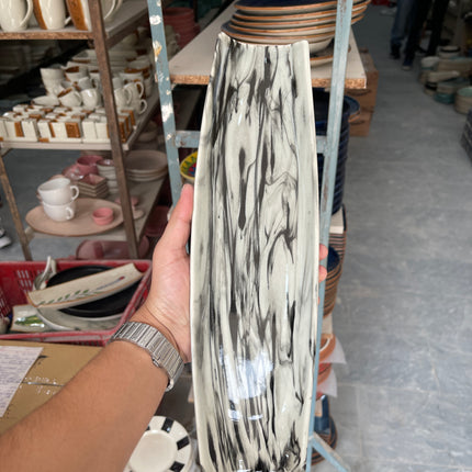 Leftover Curved Sushi Platter ( Black Marble )