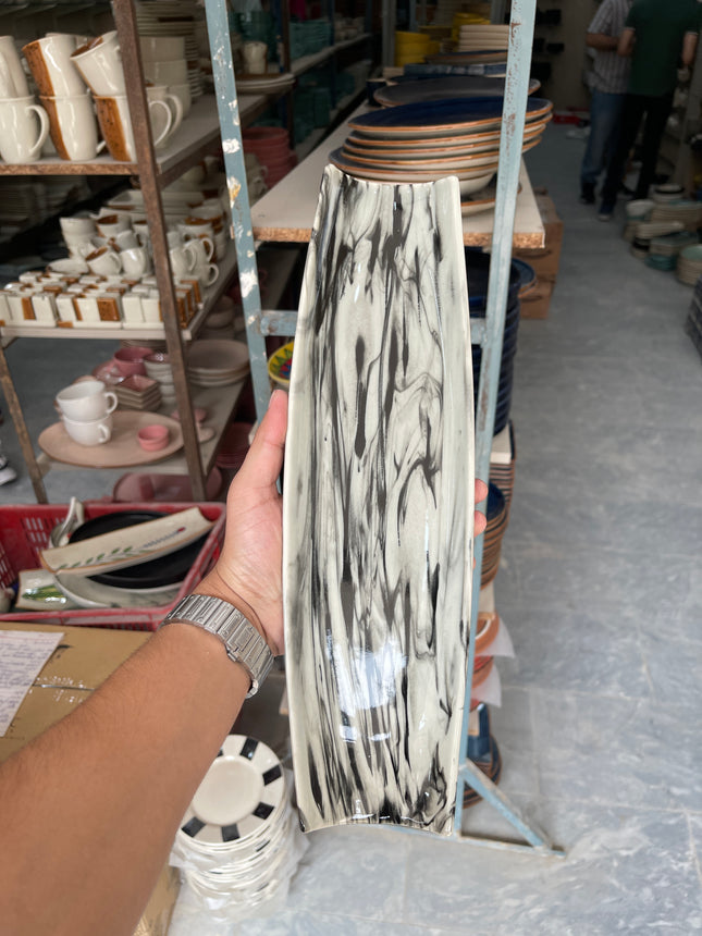 Leftover Curved Sushi Platter ( Black Marble )