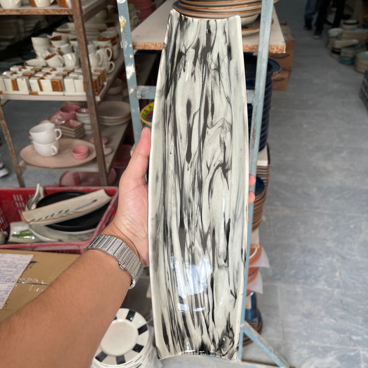 Leftover Curved Sushi Platter ( Black Marble )