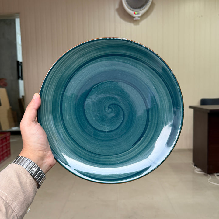 Leftover 11 inch Rimless Plate ( Peacock Green Colorline ) ( Set of 6 )