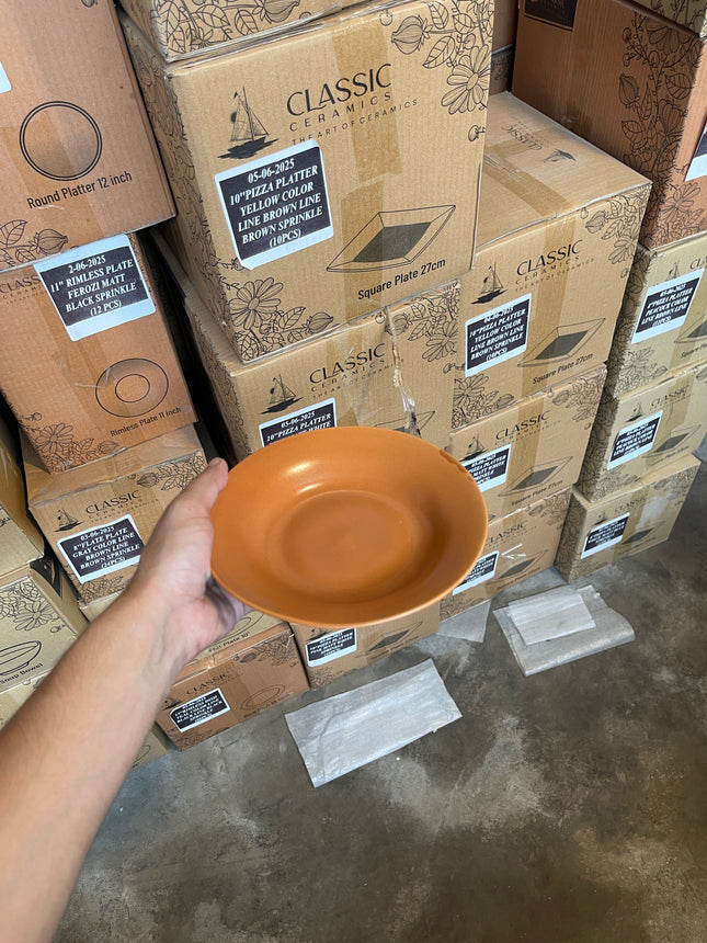 Leftover 8 inch Deep Plate ( Terracotta Matte )