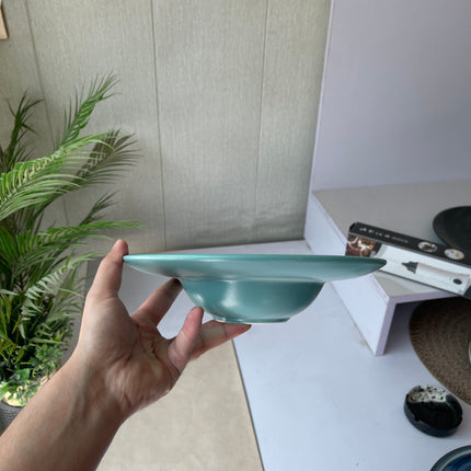 Leftover 9.5 inch Pasta Plate ( Firozi Matte with white specks )