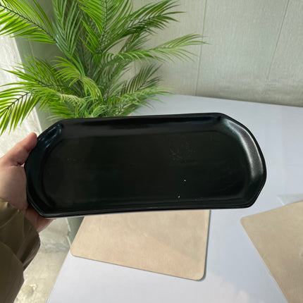 leftover 11.5"x6" YM Rectangular Platter ( Textured Black Matte )