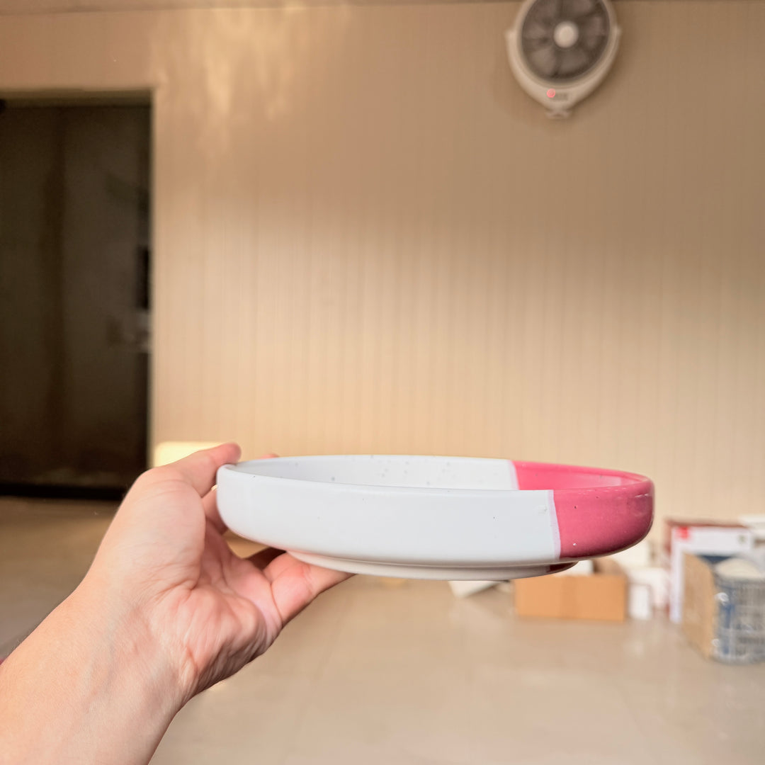 Leftover 8 inch Deep Classic Plate ( Rose Accent )