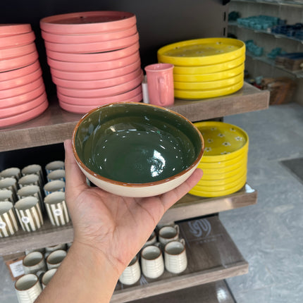 Leftover 6 inch Curved Bowl ( Dark Green Colorline )