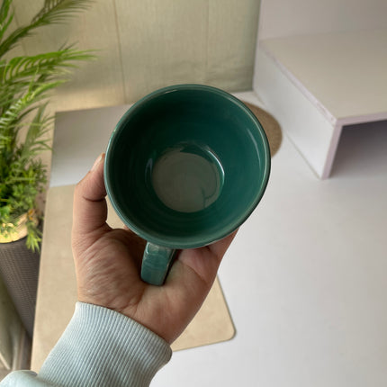 Leftover D Handle Coffee Cup Large ( Glossy Jade Green ) ( 330 ml )