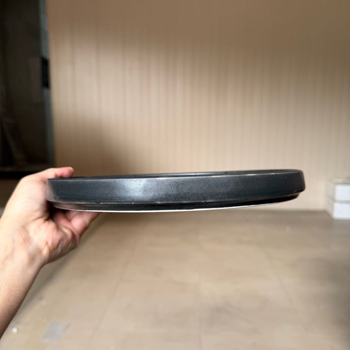Leftover 10 inch Classic Plate ( Dull Black Matte with Glossy Black Specks )