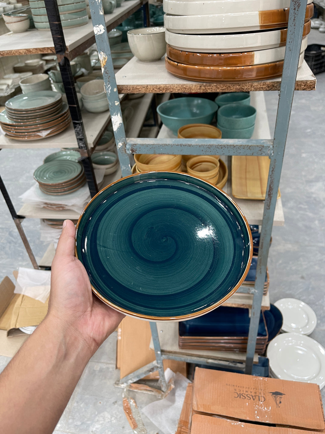 Leftover 8 inch Lite Classic Plate ( Peacock Green Colorline )