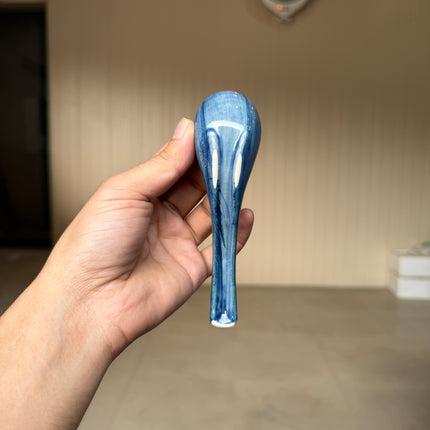 Leftover Ceramic Soup Spoon ( Cobalt Blue Colorline )