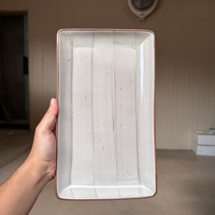 Leftover 12"x7" inch Rectangular Platter ( Grey Colorline )
