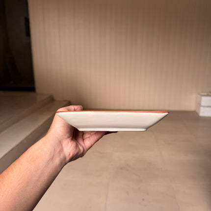 Leftover 11.5"x6" Rectangular Platter ( Teal Colorline )