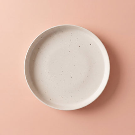 8 inch Classic Plate ( White Matte with Brown Specks )