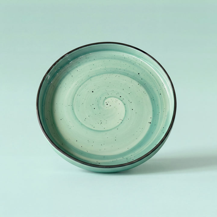 8 inch Classic Plate ( Breeze with black rim and Black Specks )