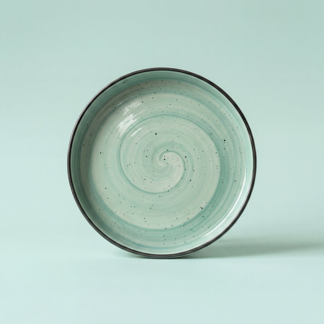 8 inch Classic Plate ( Breeze with black rim and Black Specks )