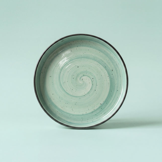 8 inch Classic Plate ( Teal Colorline with Black Line and Black Specks )