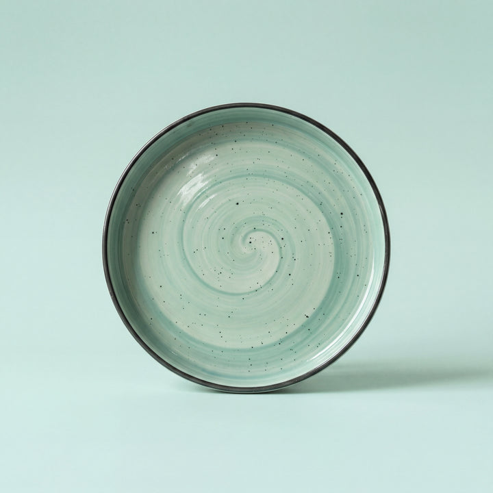 8 inch Classic Plate ( Breeze with black rim and Black Specks )