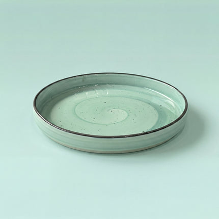 8 inch Classic Plate ( Teal Colorline with Black Line and Black Specks )