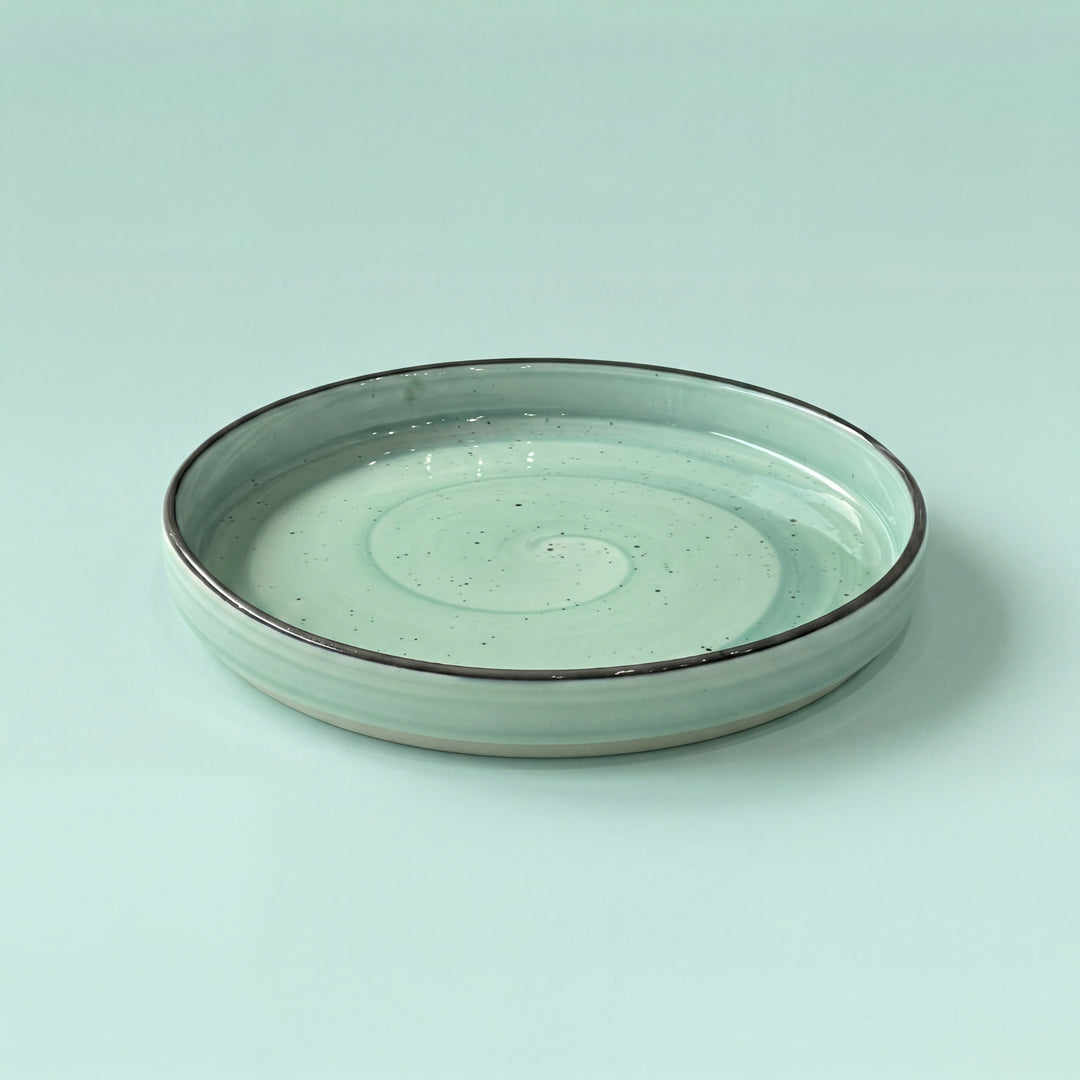 8 inch Classic Plate ( Breeze with black rim and Black Specks )