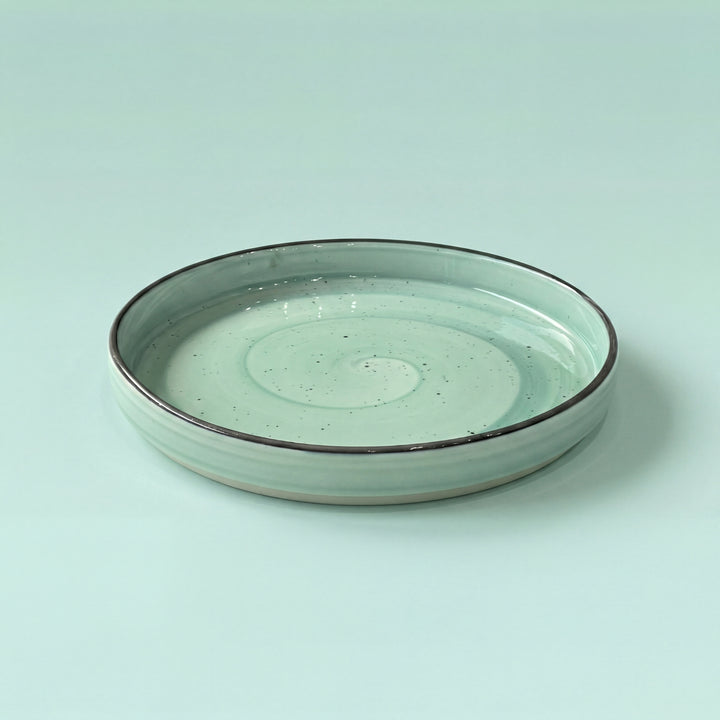 8 inch Classic Plate ( Breeze with black rim and Black Specks )