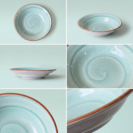 8 inch Deep Gravy Plate ( Teal Colorline )