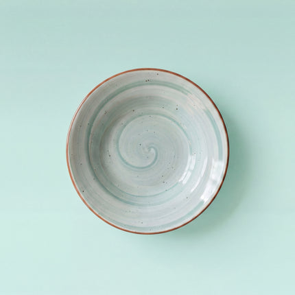 8 inch Deep Gravy Plate ( Teal Colorline )