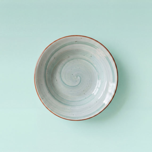 8 inch Deep Gravy Plate ( Teal Colorline )